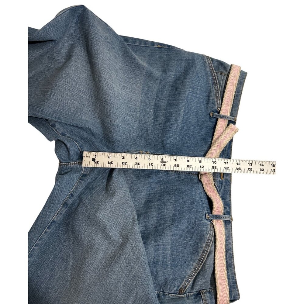 Gloria Vanderbilt Womens Skimmer Jean Shorts W/Belt Size 16 Light Wash Denim - Picture 6 of 7